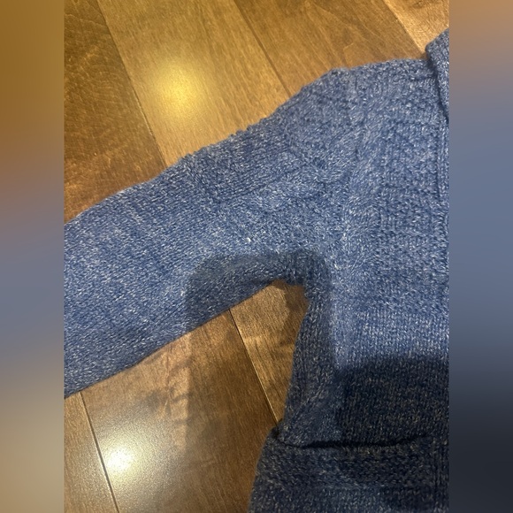 GAP • Toddler Blue Knit Shawl Collar Cardigan Sweater - Picture 5 of 7